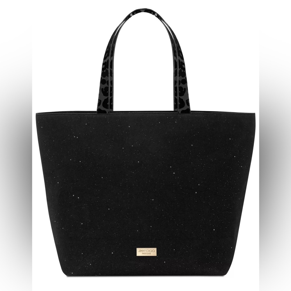 NEW! JIMMY CHOO Parfums Black Glitter Large Tote Bag NWOT